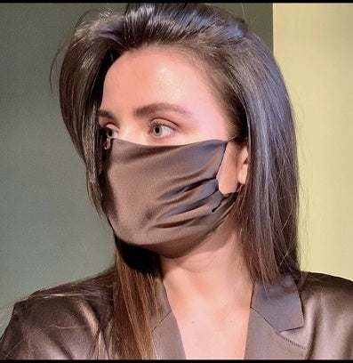 Three-layer artificial silk mask with filter PM2.5