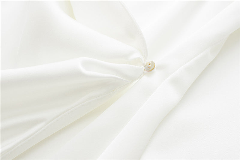 Silk Satin Irregular Skirt Long Sleeve Dress