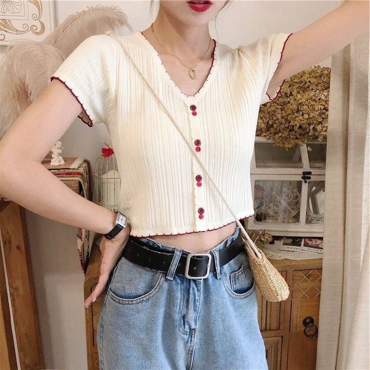 Short sleeve ice silk sweater