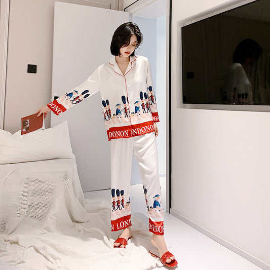Ice silk fashion long sleeve suit