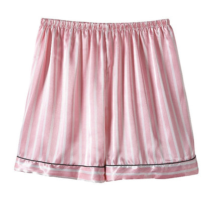 Short-sleeved home service suit striped silk