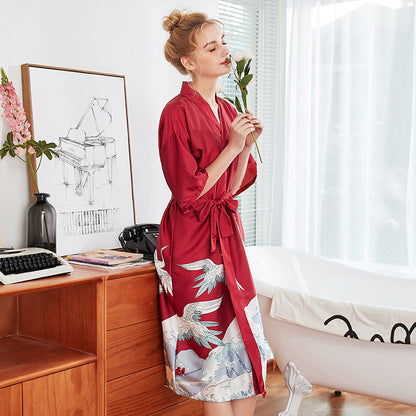 Imitation silk pajamas