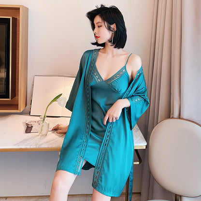 Chinese pajamas set silk home service