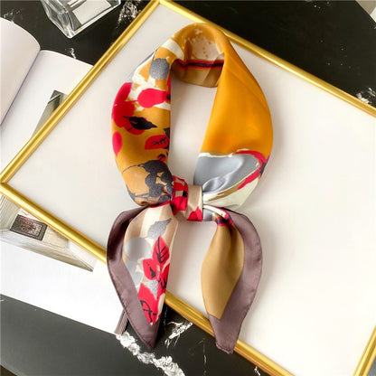 70x70cm leaf pattern silk scarf