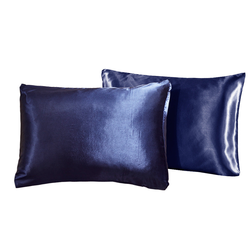 Summer pure color imitation silk pillowcase
