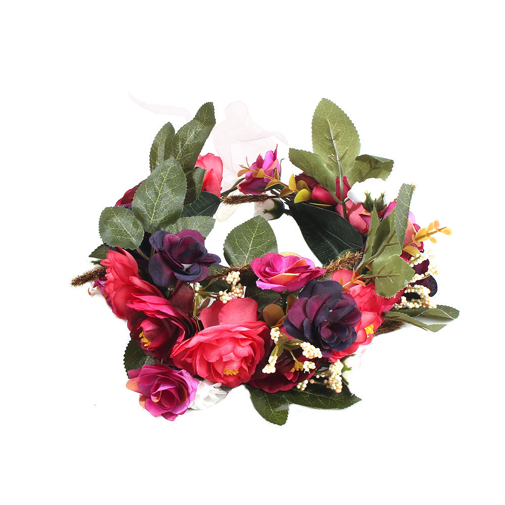 Silk yarn simulation flower headband