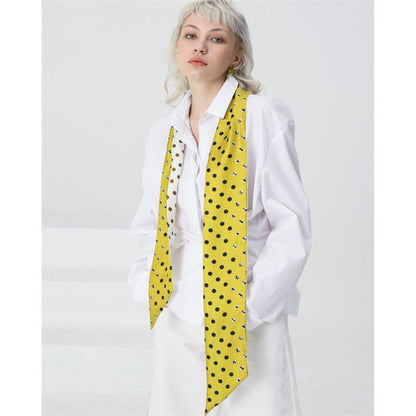 Polka dot printed silk scarf