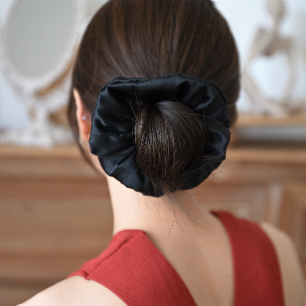 Silk Large Intestine Circle Head Flower Silk Hair Rope Satin