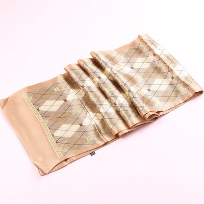 Double silk crepe satin scarf for men