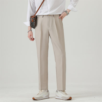 Men's Casual Business Ice Silk Leggings Trousers