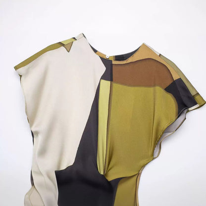 Women's Silk Satin Texture Printing Dress