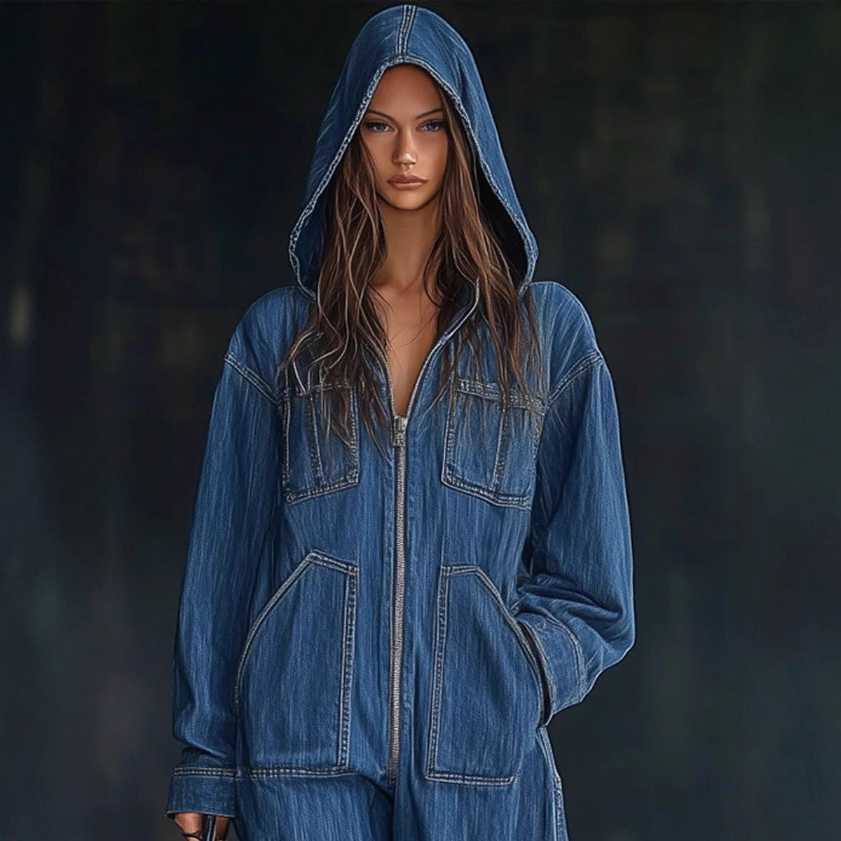 DenimVerve™ Hooded Overall