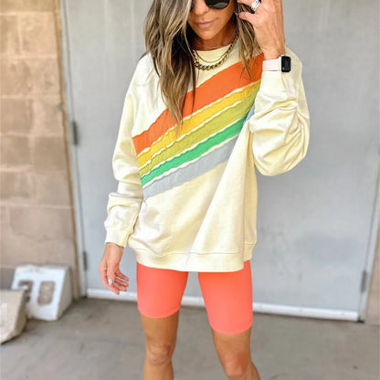 SunsetHue Colorblock Pullover