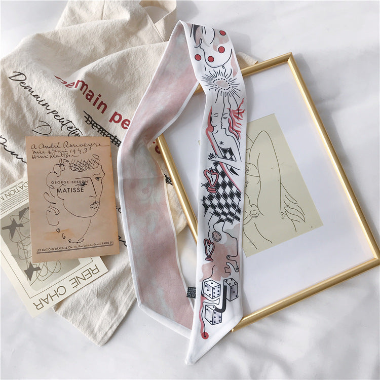 Handle Small Silk Scarf Headband Ribbon Scarf