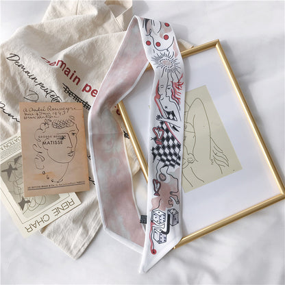 Handle Small Silk Scarf Headband Ribbon Scarf