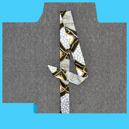 Trendy Handbags Tie Wrap Handle Silk Scarf