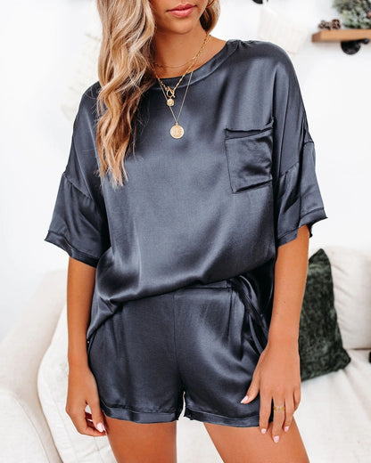 Silk Pajamas Home Service Short-Sleeved Shorts Suit