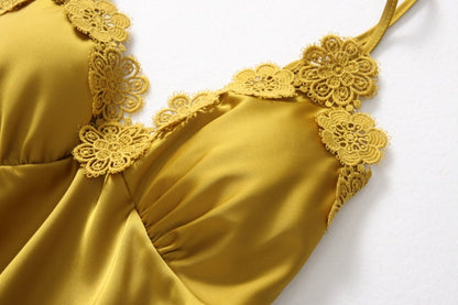 Two-piece Silk Pajamas Female Suspender Shorts