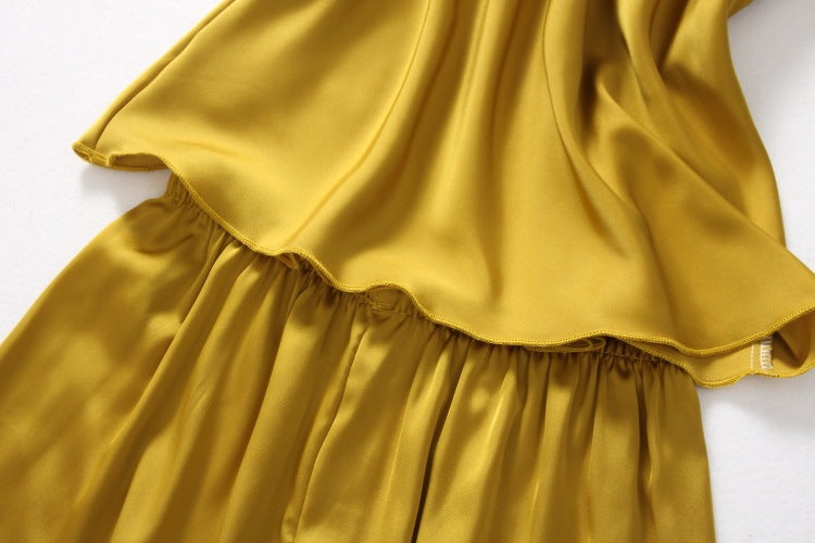 Two-piece Silk Pajamas Female Suspender Shorts