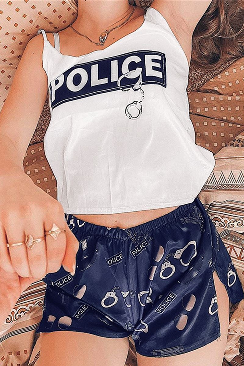 Ladies Sexy Printed Silk Pajamas