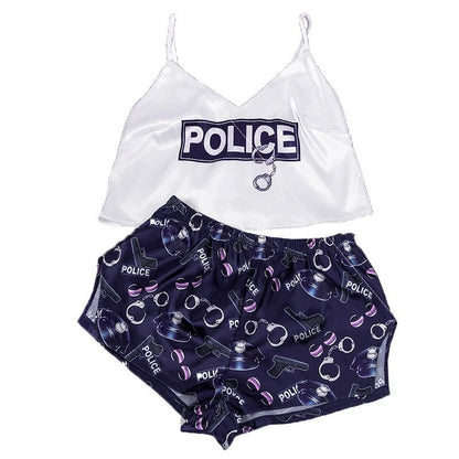 Ladies Sexy Printed Silk Pajamas
