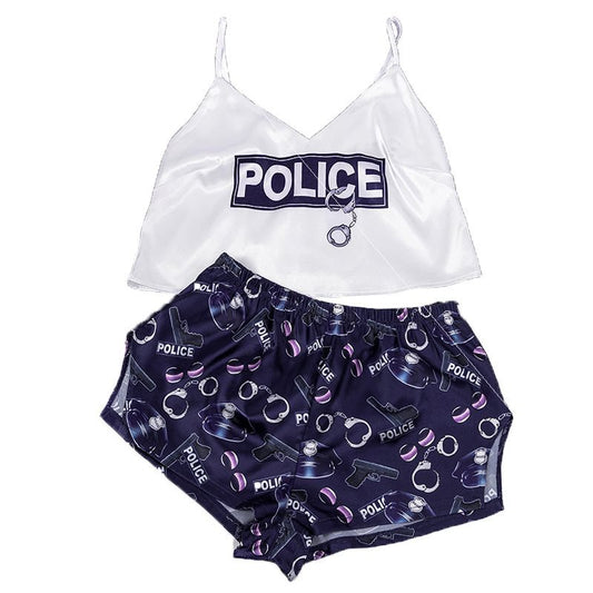 Ladies Sexy Printed Silk Pajamas