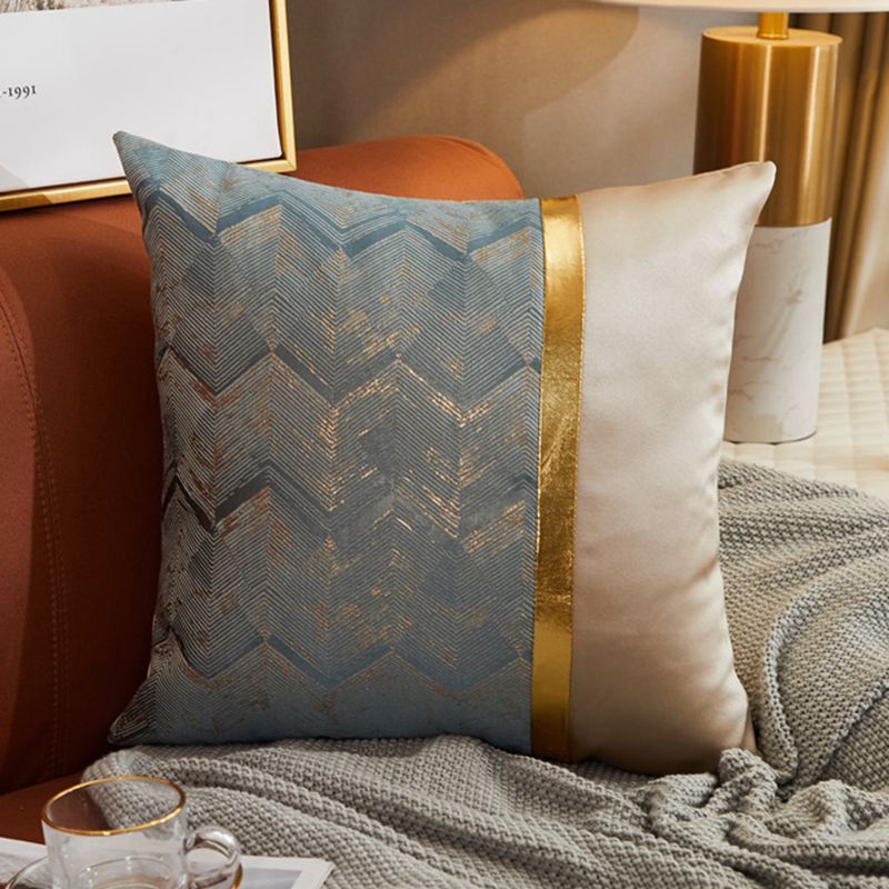 Luxury Modern Lightweight Sofa Car Cushion Cover Silk Satin Hot Stamping Metallic Color Pillowcase