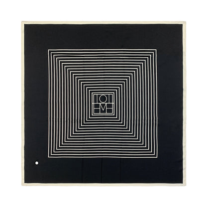 Multifunctional Geometric Stripe Printing Imitation Silk Scarf
