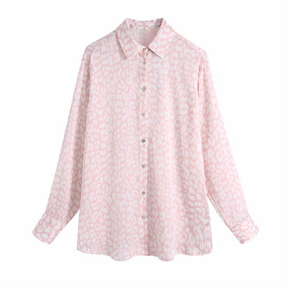 Lapel Long-Sleeved Single-Breasted Silk Shirt Women