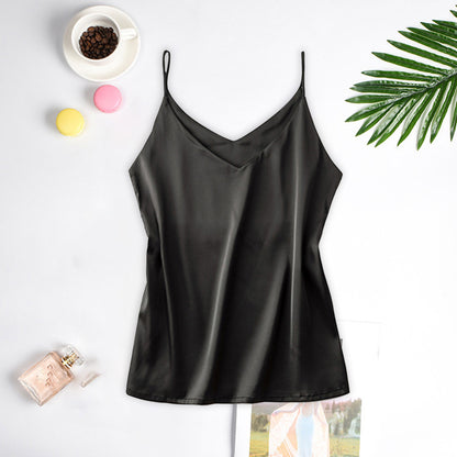 New Deep V Backless Goddess Slim Silk Sexy Sling