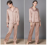 Silk Couple Pajamas And Home Wear Long-Sleeved Suit