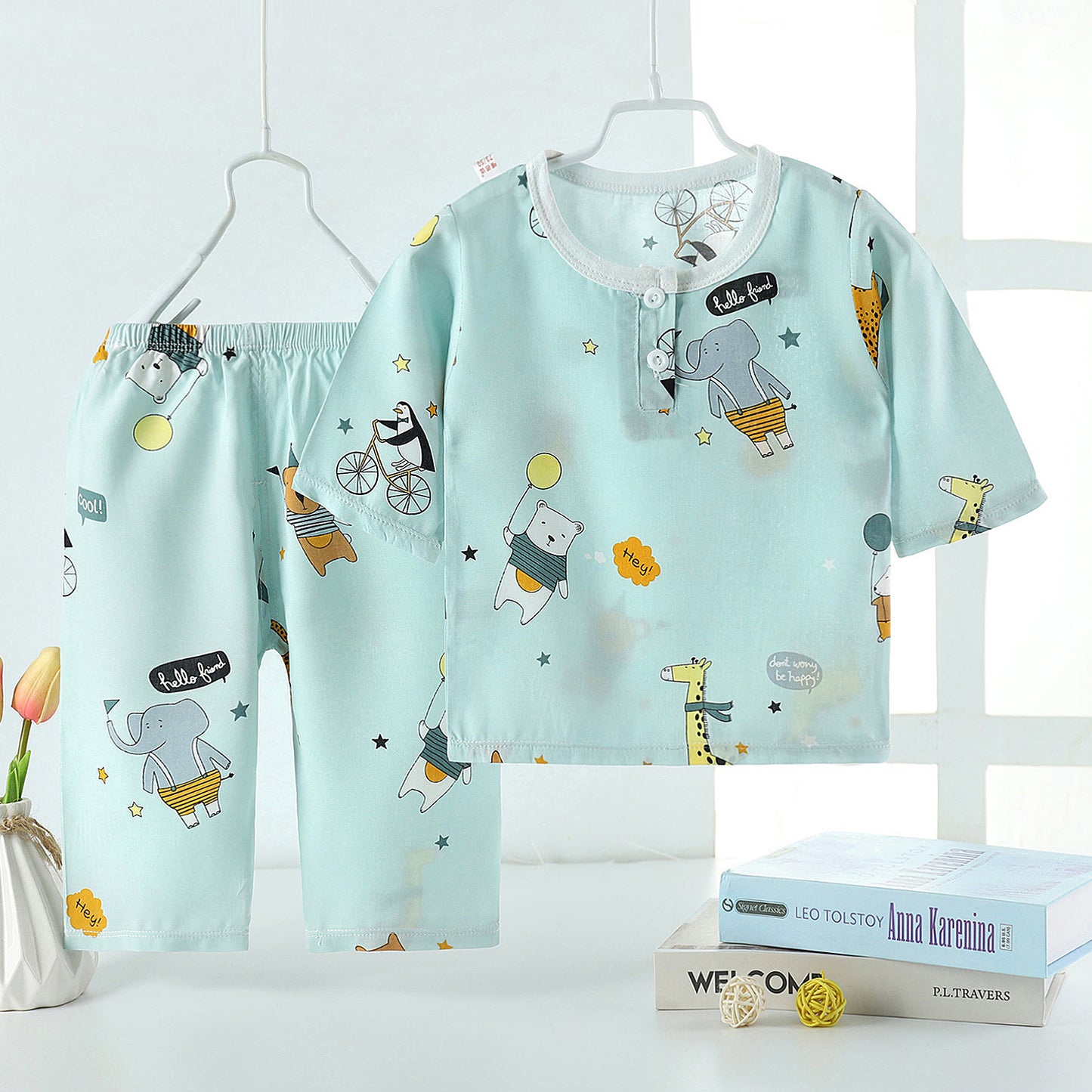 New Summer Children's Pajamas, Cotton Silk