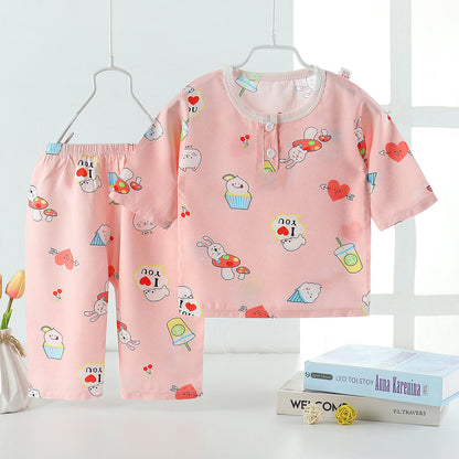 New Summer Children's Pajamas, Cotton Silk