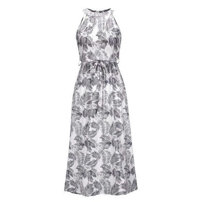 Dress Ladies Spring And Summer Sexy Milk Silk Fashion Fabric Printed Floral Long Skirt
