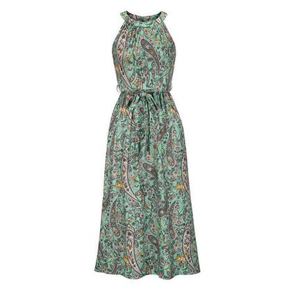 Dress Ladies Spring And Summer Sexy Milk Silk Fashion Fabric Printed Floral Long Skirt