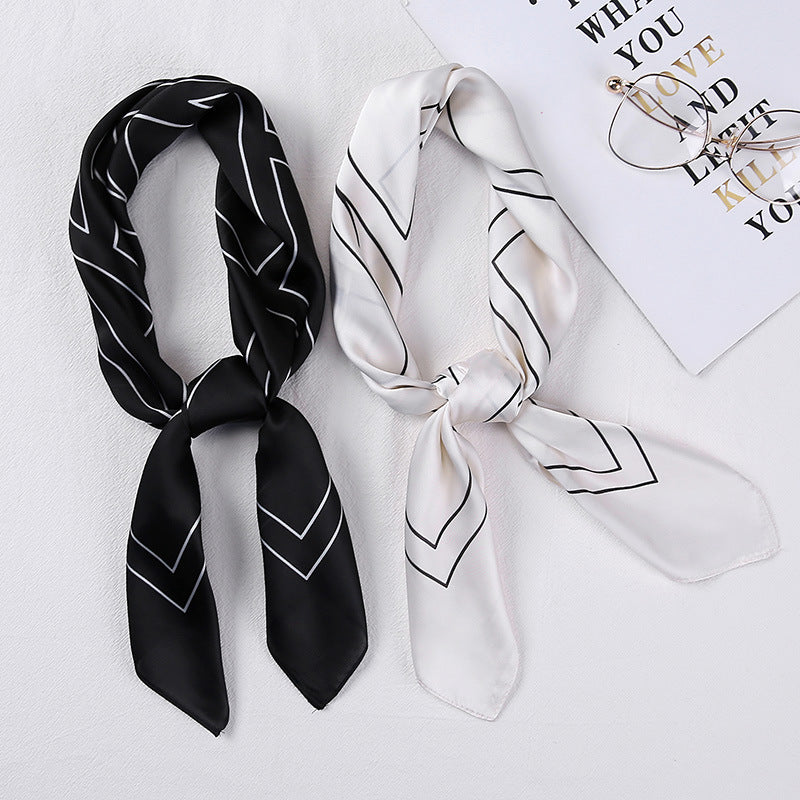 New Simple Temperament Imitation Silk Small Square Scarf With Dress Printing Silk Scarf Professional Small Scarf Wholesale