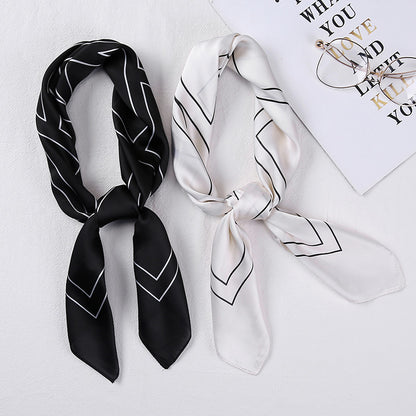 New Simple Temperament Imitation Silk Small Square Scarf With Dress Printing Silk Scarf Professional Small Scarf Wholesale