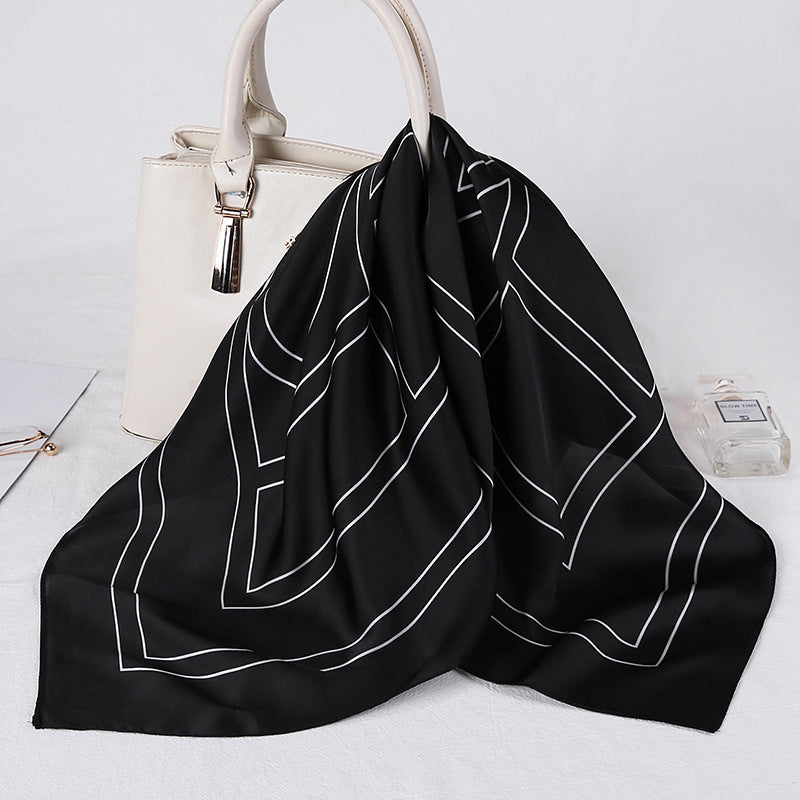 New Simple Temperament Imitation Silk Small Square Scarf With Dress Printing Silk Scarf Professional Small Scarf Wholesale