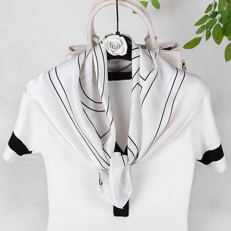 New Simple Temperament Imitation Silk Small Square Scarf With Dress Printing Silk Scarf Professional Small Scarf Wholesale