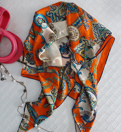 New Style Silk Scarf And Rich Cashew Nut Vine