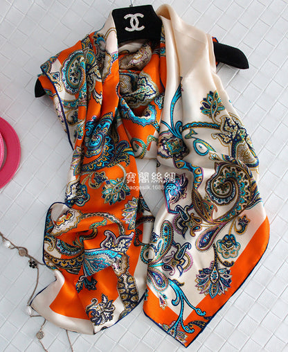 New Style Silk Scarf And Rich Cashew Nut Vine