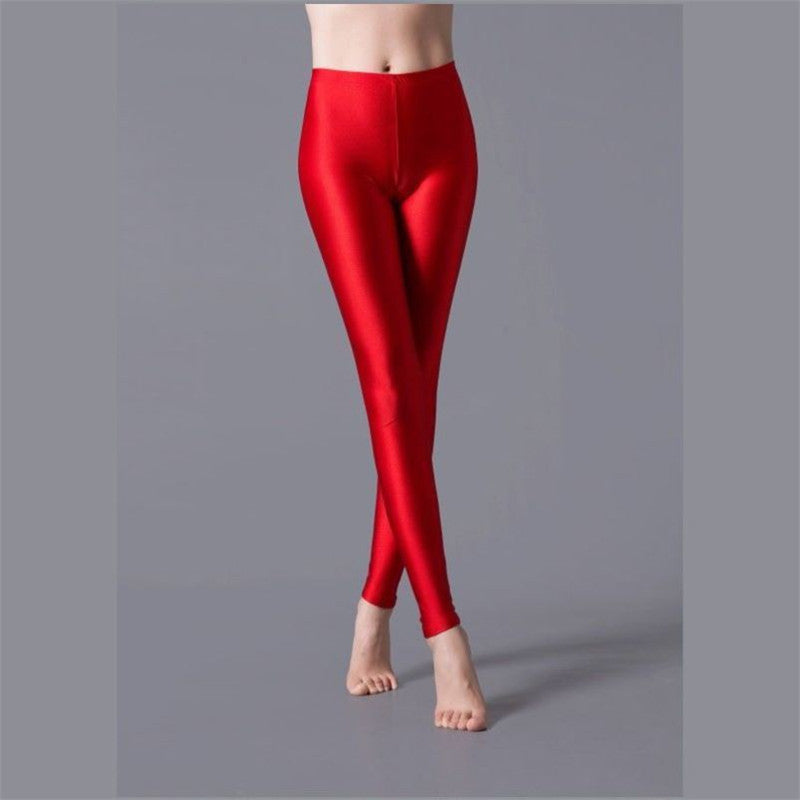 Milk Silk Shiny Pants Outer Wear Leggings Yoga