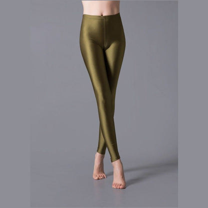 Milk Silk Shiny Pants Outer Wear Leggings Yoga