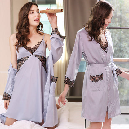 New Sexy Pajamas Nightgown Ladies Summer Ice Silk Suspender Skirt