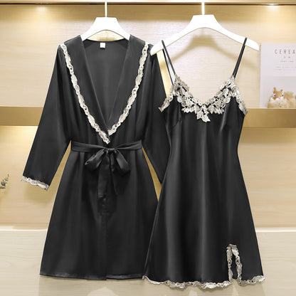 New Sexy Pajamas Nightgown Ladies Summer Ice Silk Suspender Skirt