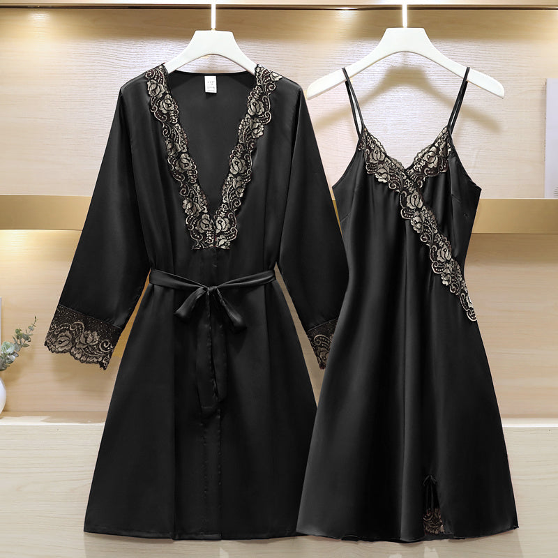 New Sexy Pajamas Nightgown Ladies Summer Ice Silk Suspender Skirt