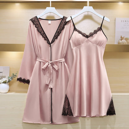 New Sexy Pajamas Nightgown Ladies Summer Ice Silk Suspender Skirt