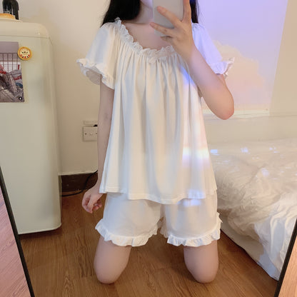 Thin Ice Silk Cute Pajamas And Home Service Suit