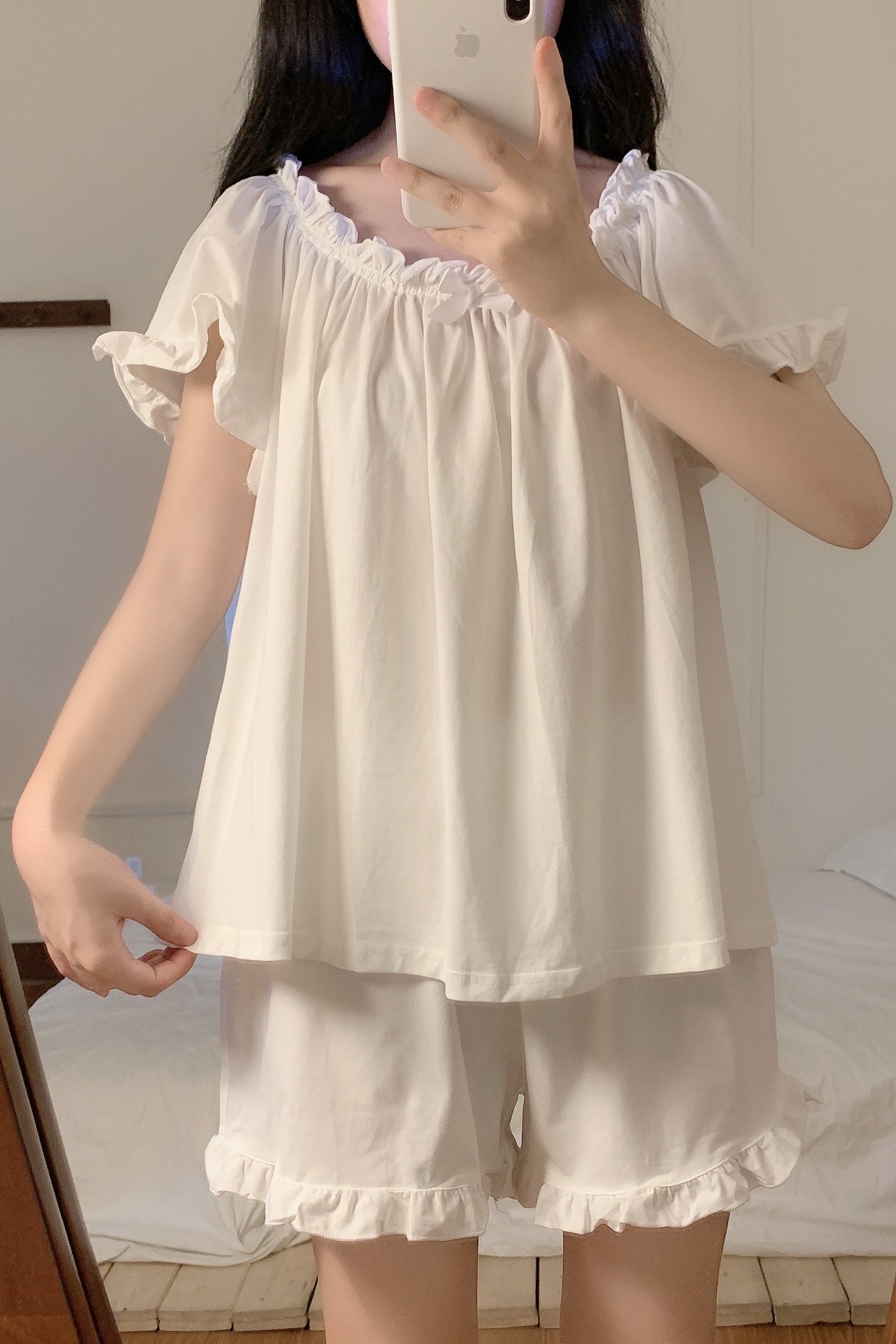 Thin Ice Silk Cute Pajamas And Home Service Suit