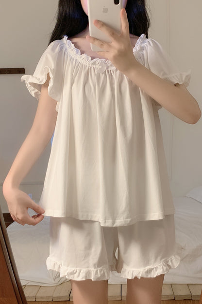 Thin Ice Silk Cute Pajamas And Home Service Suit
